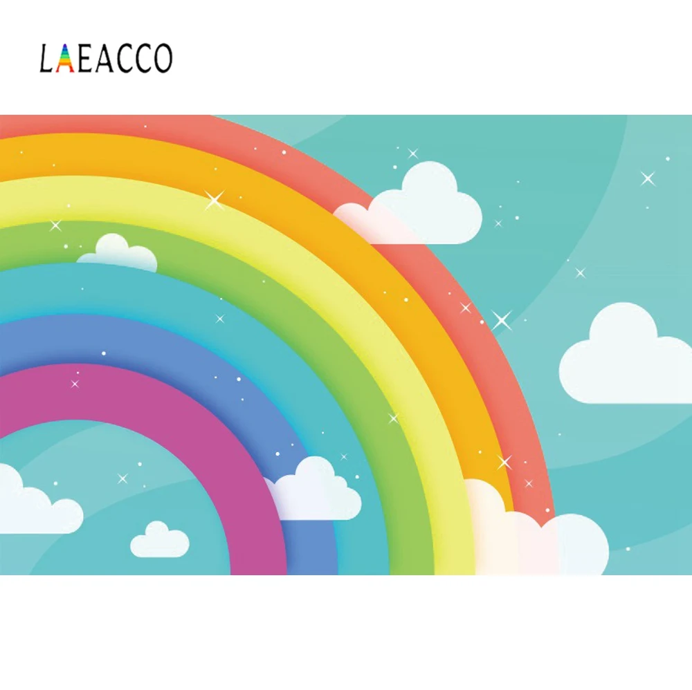 Laeacco Радуга фоны для фотосъемки ребенка день рождения облако блестящая Звезда обои плакат фото фоны фотостудия