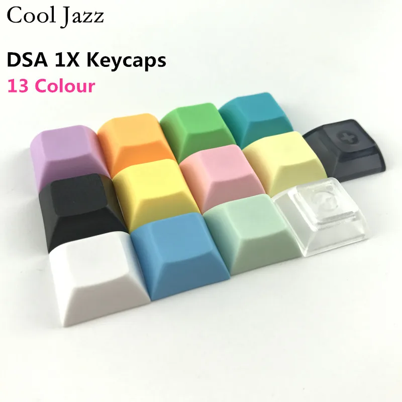 Крутая клавиатура Jazz pbt dsa 1u смешанного цвета зеленая желтая синяя белая
