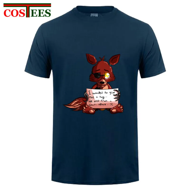 Короткий рукав FNAF плюшевая Foxy мужская футболка Летняя хип хоп хлопковая Футболка