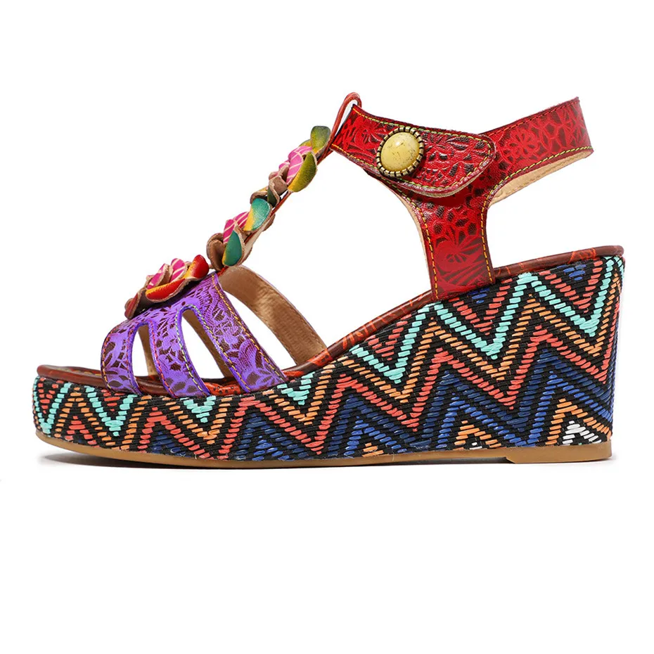 Элегантная мягкая обувь из натуральной кожи Ручная роспись Цветочный узор в