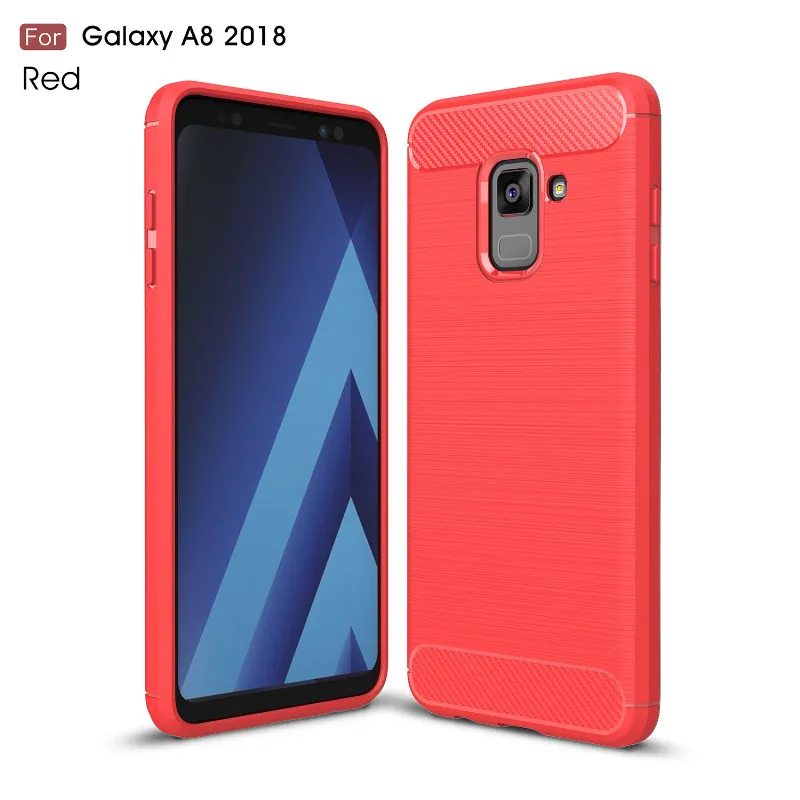 A8 2018 мобильный телефон оболочки углеродного волокна G alaxy черный серый красный и