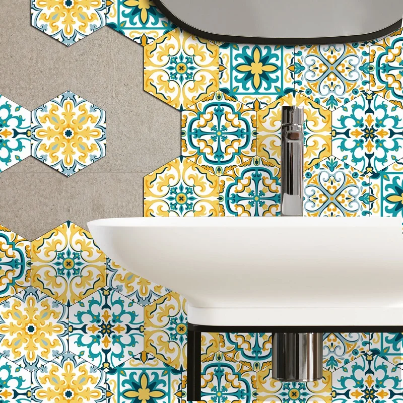 

Creative personality tile wall stickers creative living room bedroom kitchen decorative floor stickers wholesale