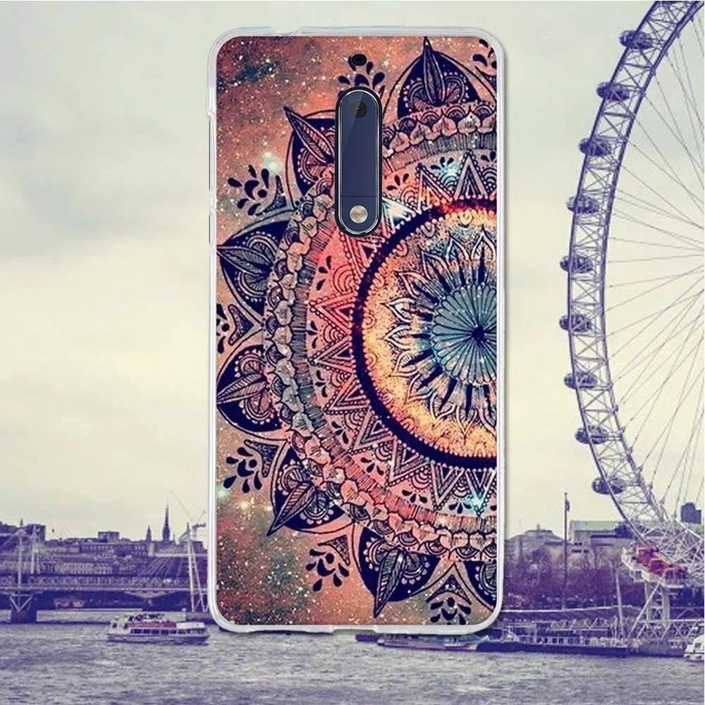 For Nokia 5 Case Back Cover for Nokia5 Covers Soft Silicone Bag Flower Cartoon Phone Cases Painting Shell Five | Мобильные телефоны