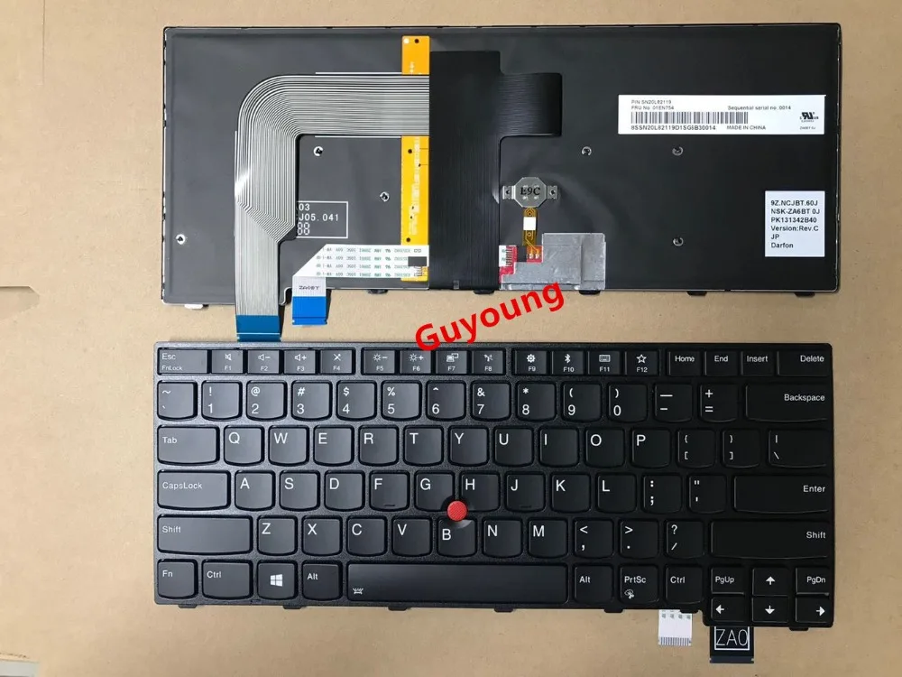 Английский Клавиатура с подсветкой для LENOVO T460S T460P T470S T470P ThinkPad 13 2nd(20J1-20J2) S2(2nd Gen 20J3) Ноутбук США черный