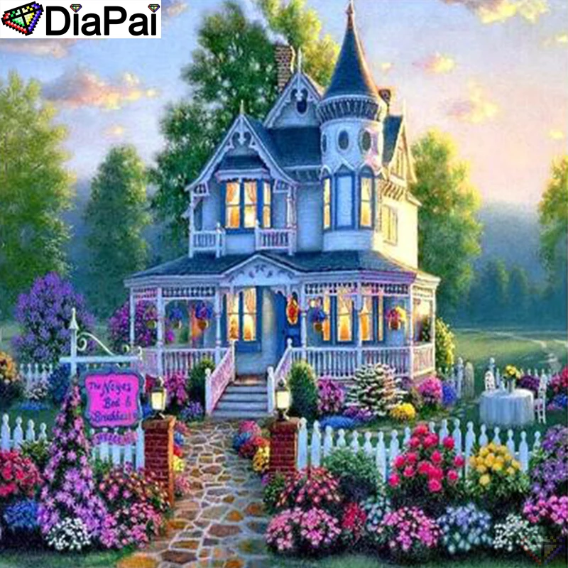 

DiaPai 5D DIY Diamond Painting 100% Full Square/Round Drill "House landscape" Diamond Embroidery Cross Stitch 3D Decor A22607
