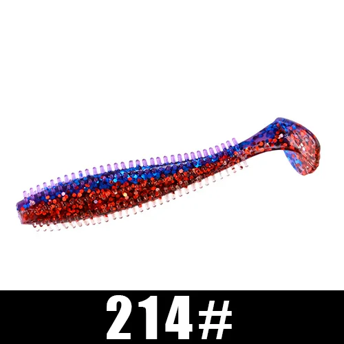 214 FISH KING, мягкие приманки для рыбалки, 90 мм/4 г, 120 мм/9 г, Т-образный хвост, один хвост, Shad, карп, силиконовые мягкие приманки для рыбалки, снасти - Color: 214