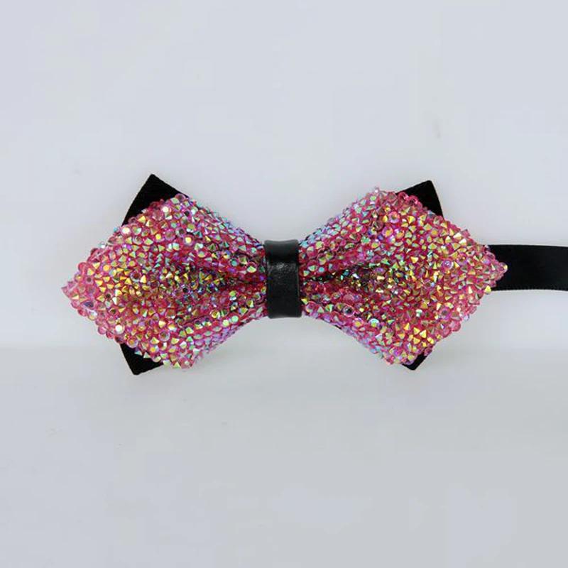 2019 New High Quality Men's Sharp Corner Bow Tie Romantic Wedding Groom Bowtie Diamond Encrusted Colorful Exquisite | Аксессуары для