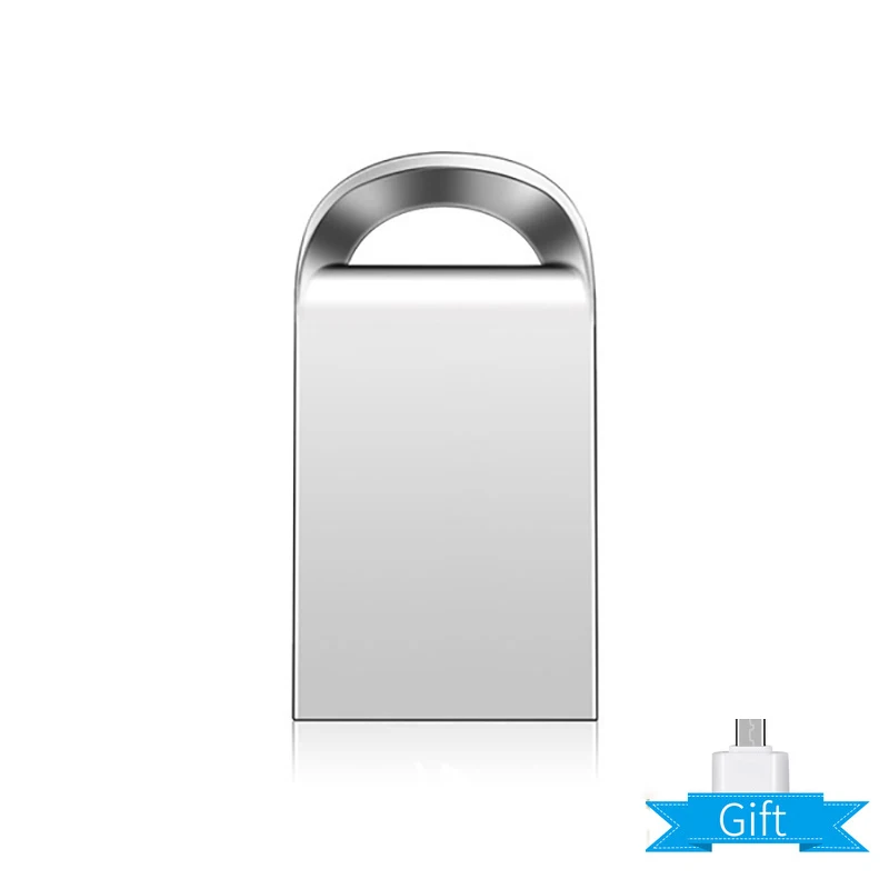 Мини usb флеш-накопитель, металлический USB 3,0, 32 ГБ, 64 ГБ, 128 ГБ, флешка, 16 ГБ, флеш-накопитель, u диск, флеш-карта памяти, бесплатный usbконвертер - Цвет: Silver