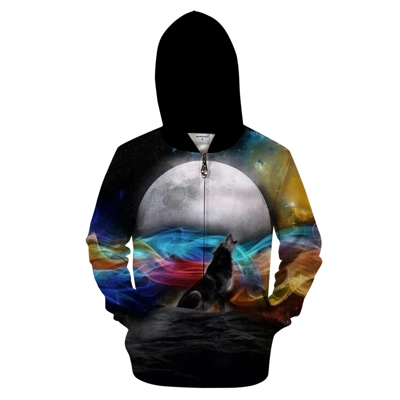 Ying and Yang Wolf толстовки на молнии для мужчин 3D пуловер уличная толстовка на молнии Harajuku спортивный костюм хип хоп Прямая поставка ZOOTOPBEAR