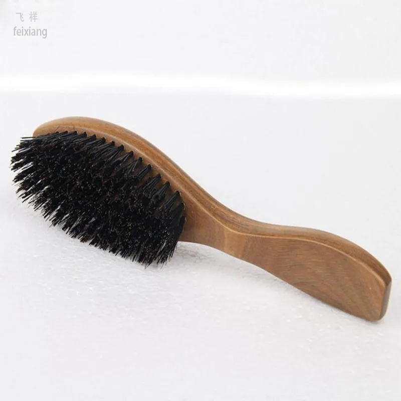 FEIXIANG 3PCSHigh quality natural green sandalwood wild boar mane comb Hair brush SP massage head D5 | Красота и здоровье
