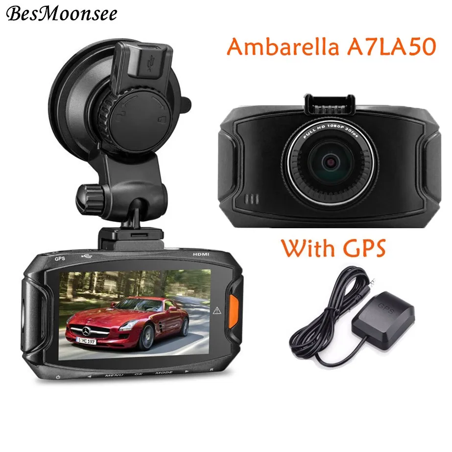 BesMoonsee 2 7 &quotGS90A Автомобильный видеорегистратор Ambarella A7L50 чипсет Full HD1080P GPS 30fps g