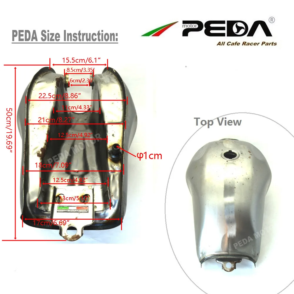 A3 PEDA мотоциклетные Кафе Racer Танк Винтаж 9л 2,4 галлон топливный газовый бак 2.4Gal Ретро Бензобак для HONDA CG для YAMAHA