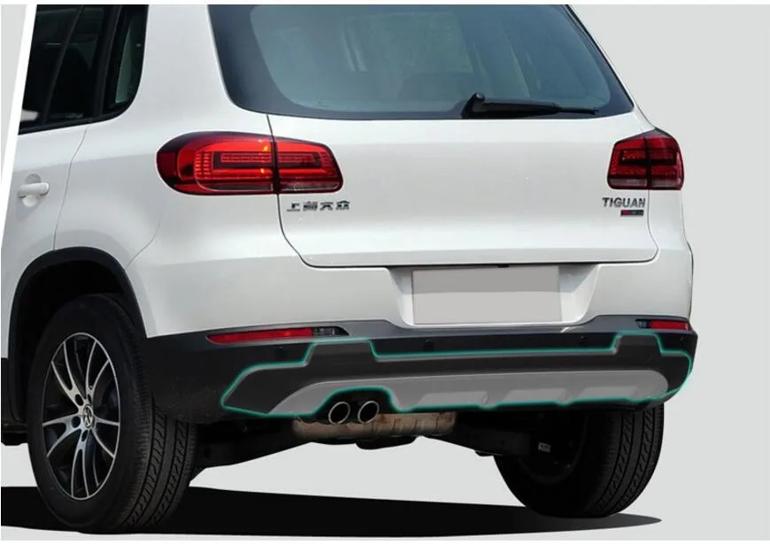ABS автомобильный Передний+ задний бампер Защитная крышка защита опорная пластина подходит для Volkswagen Tiguan 2013