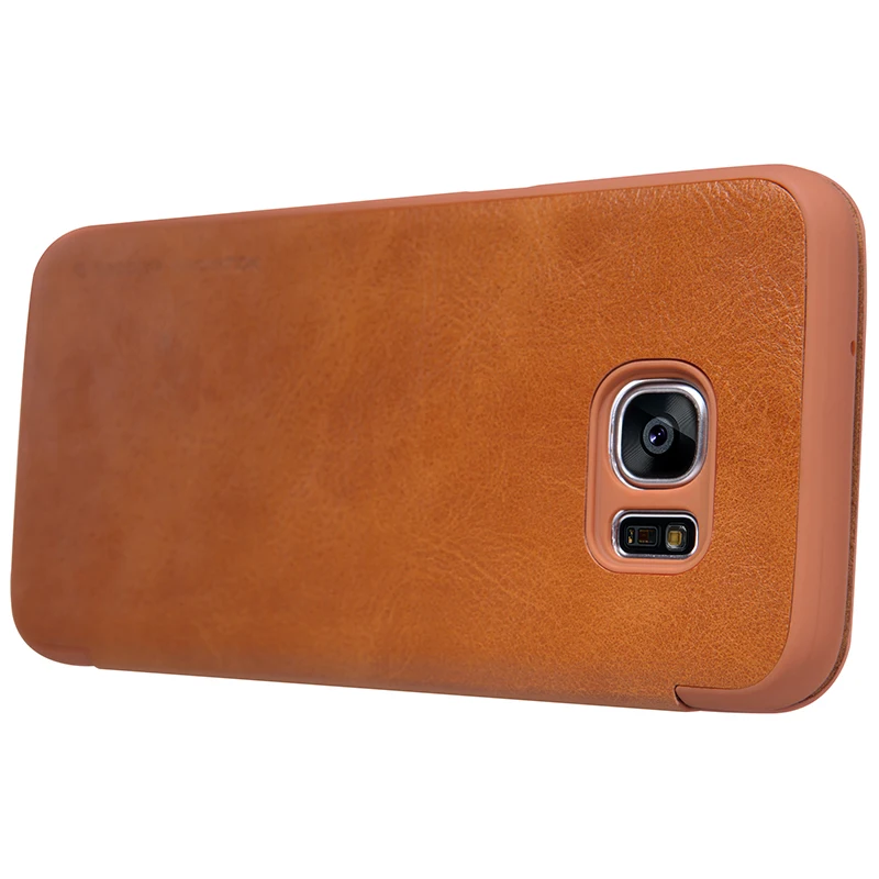Nillkin for samsung s7 edge case cover 5.5 inch Vintage Qin Flip PU leather hard plastic back view window samrt wake up |