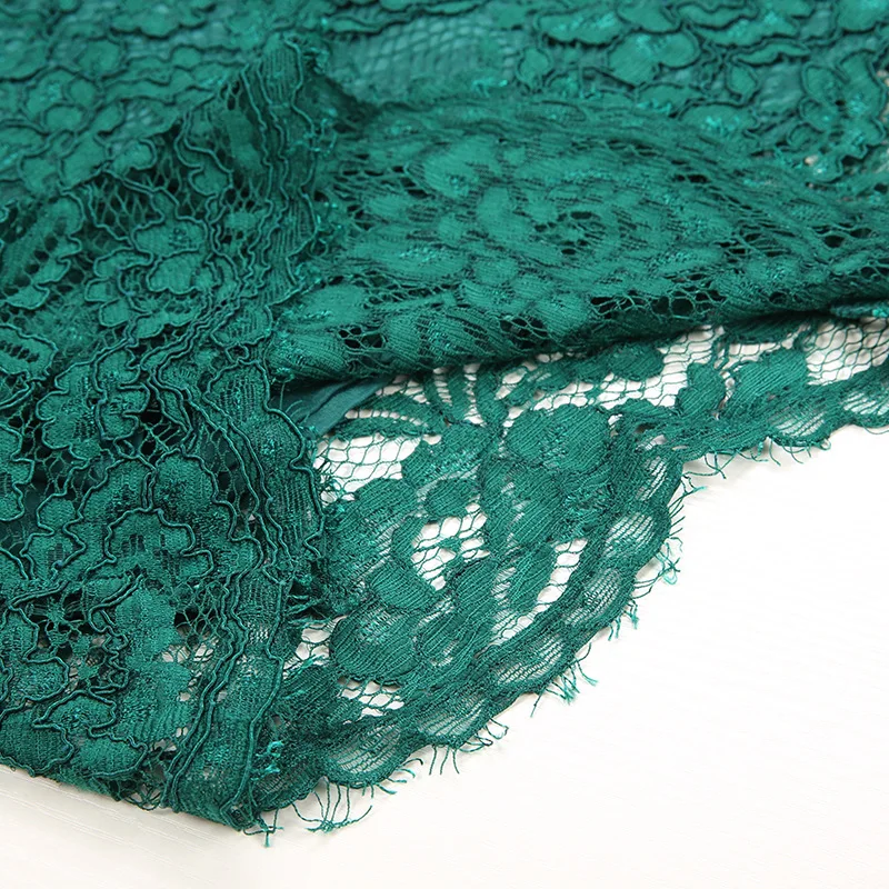 Летнее женское модное высококачественное дизайнерское зеленое кружевное платье