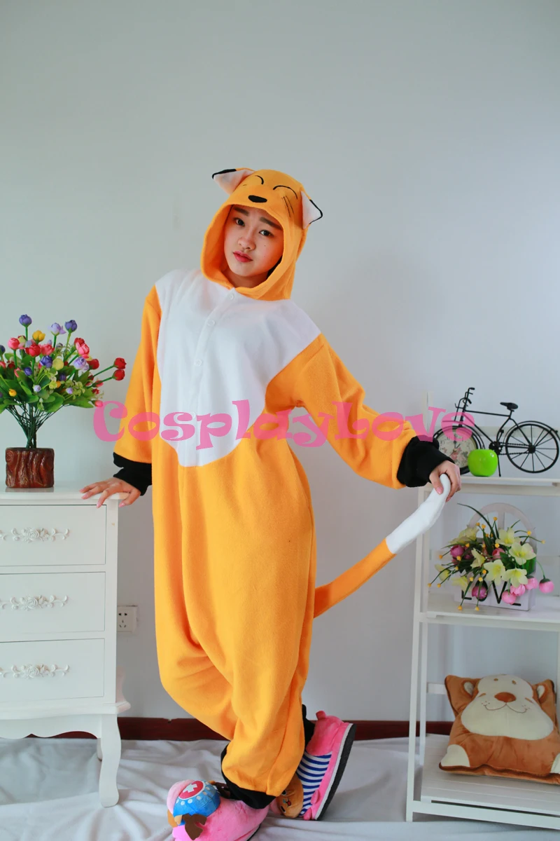 Пижама в виде апельсиновой лисы костюм для косплея животных коралловый Женский