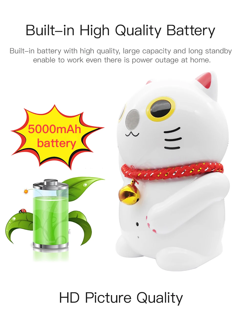 Lucky Cat Meisort GCK02E IP камера видеонаблюдения беспроводная домашняя умная камера Облачное хранилище iOS Android Wifi камера