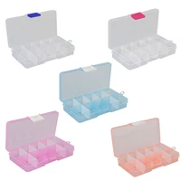 10 slots cells colorful portable jewelry tool storage box container ring electronic parts screw beads organizer plastic case
