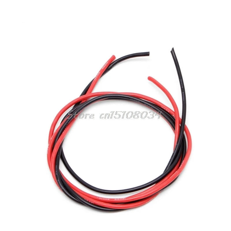 14 AWG силиконовый калибровочный провод гибкий медный многожильный кабель для RC черный красный S08 и Прямая поставка