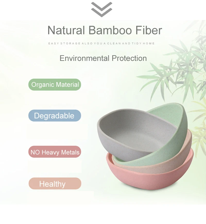 Тарелка для салата из бамбукового волокна тарелка суши здоровых специй милая