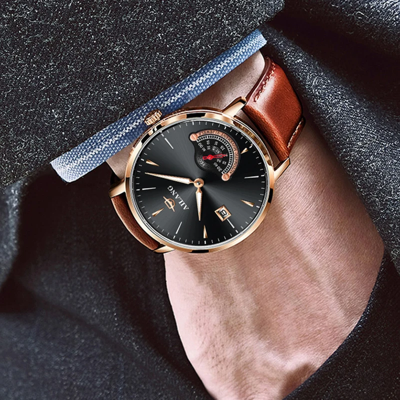 AILANG Top Luxury Brand Men Watch Mens Fashion Mechanical Watches Man Casual Business Waterproof Wristwatch Relogio Masculino | Наручные
