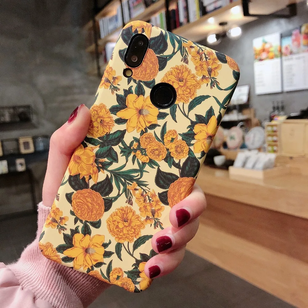Luminou цветок Чехлы для Xiaomi 8 6X A2 Pocophone F1 Жесткий Корпус Redmi Note 5 Примечание Pro матовый