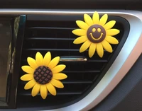 sunflower smiley flower perfume clip car air freshener car diffuser air condition vent perfume balsam balm car decoration xcz534