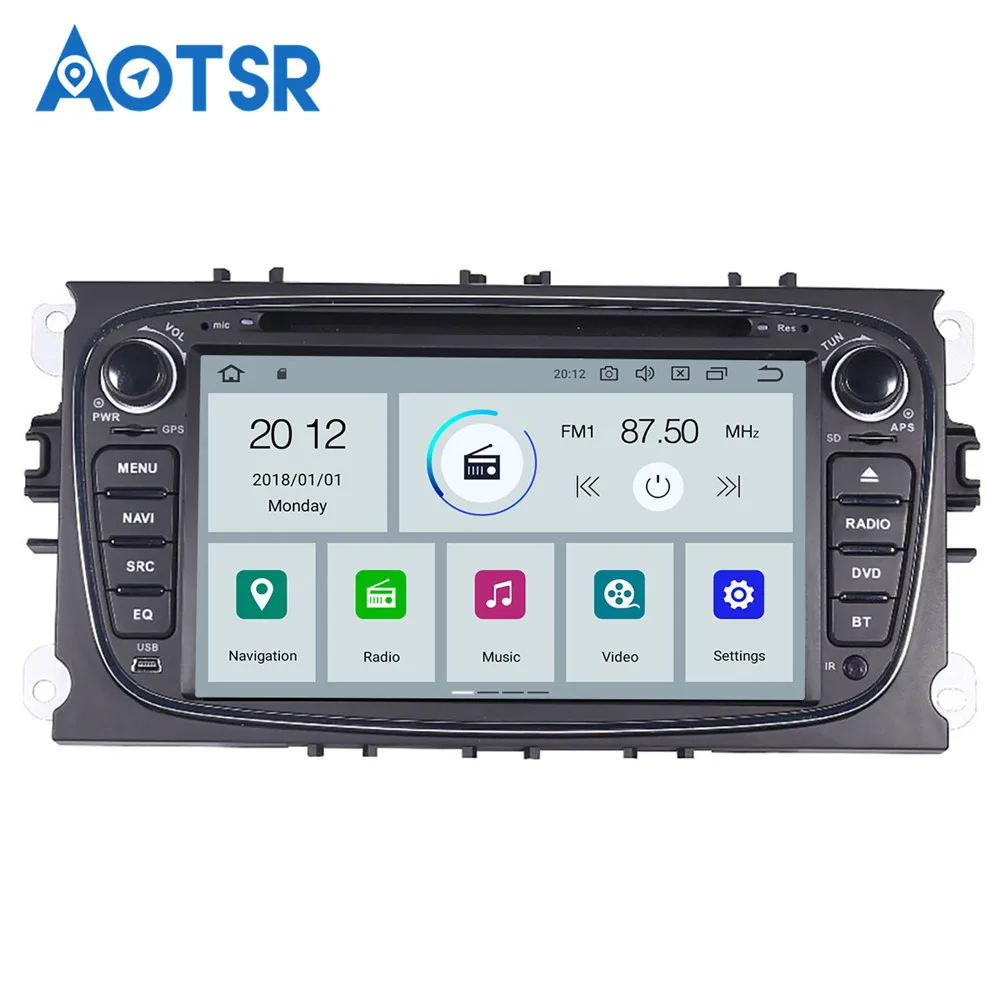 Автомобильный DVD плеер 8 ядер Android 9 0 GPS навигация для FORD/Focus/S MAX/Mondeo/C MAX Galaxy