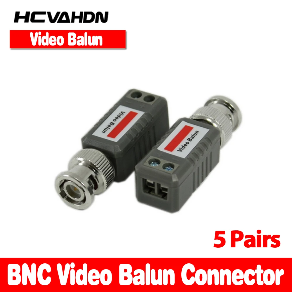 

HCVAHDN 10pcs/5 Pairs Free shipping CCTV Passive Video Balun UTP Transivers BNC CAT5 CABLE CONNECTORS