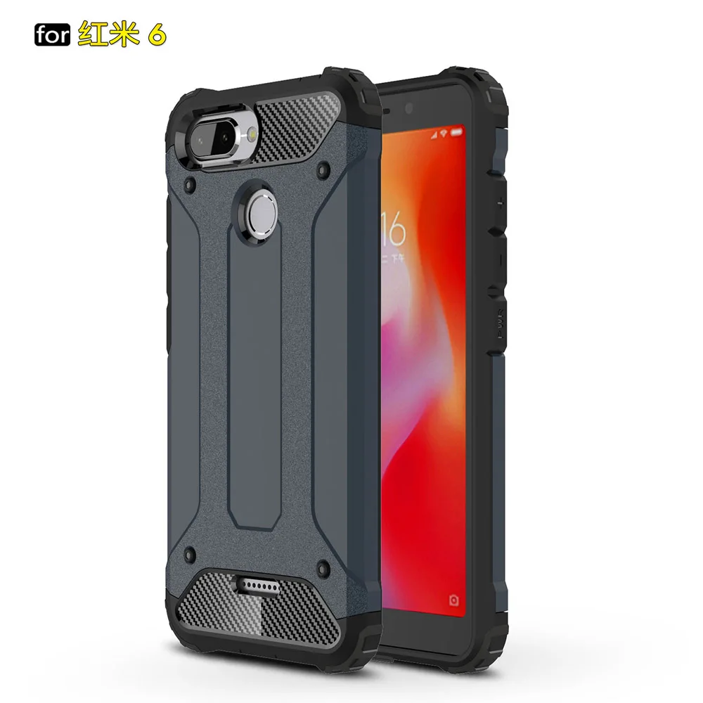 Navy Противоударный защитный чехол 5,45 для Xiaomi Redmi 6 Чехол для Xiaomi Redmi 6 Redmi6 чехол-лента на заднюю панель - Цвет: Navy