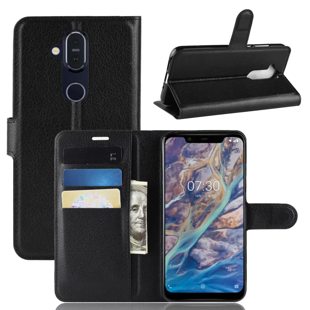 Чехол для телефона Nokia 7 1 plus X7 откидная задняя крышка из искусственной кожи