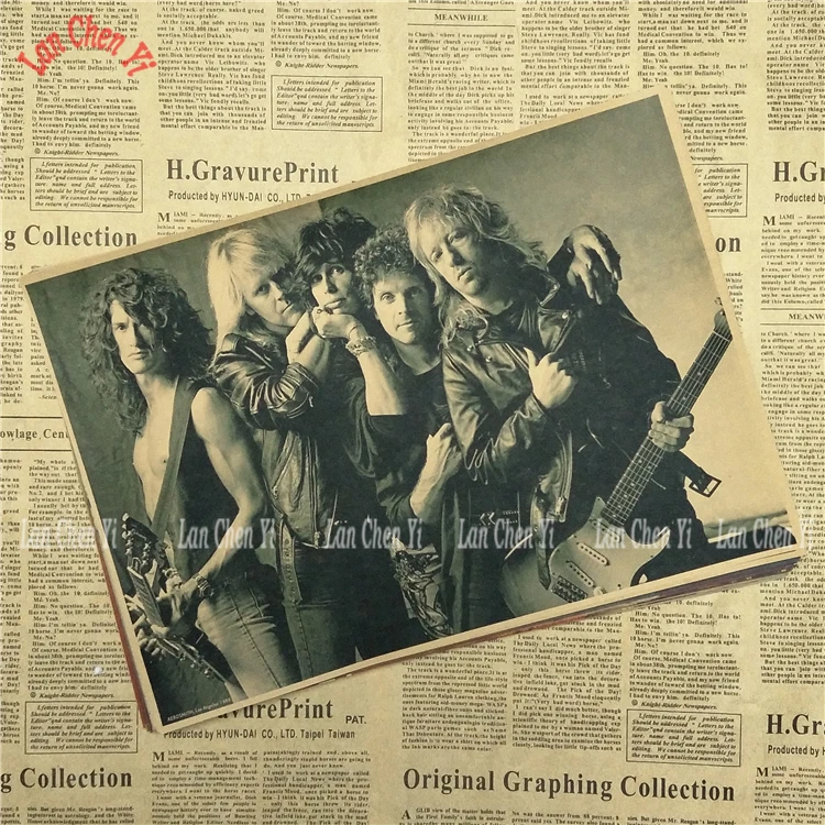 Рок-Группа Aerosmith ностальгическая матовая крафт-бумага плакат офис подарок столовая домашний Декор стикер дизайн