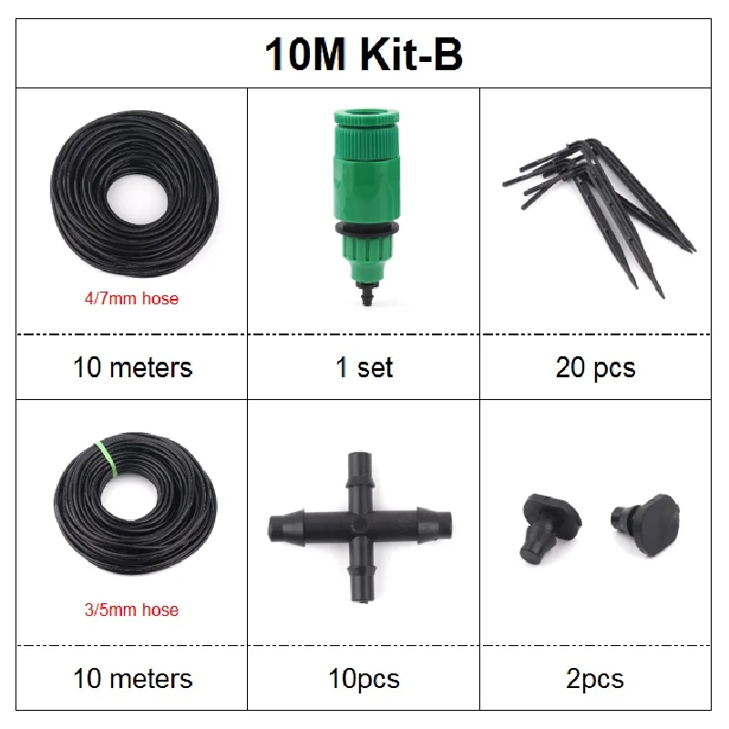 NuoNuoWell 10M Drip Arrow Kits Micro Irrigation System For Bonsai Greenhouse Nursery Pot Garden Watering | Дом и сад