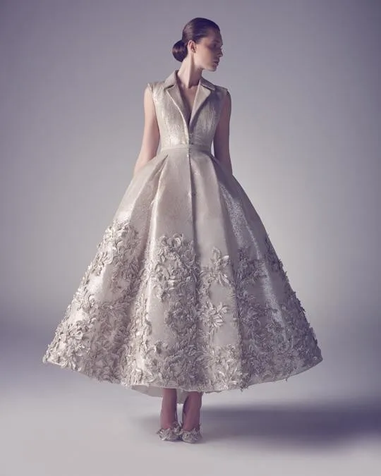 2016 Осень Короткие Вечерние Платья Line V Шеи Голеностопного Длина Рукавов Атласная