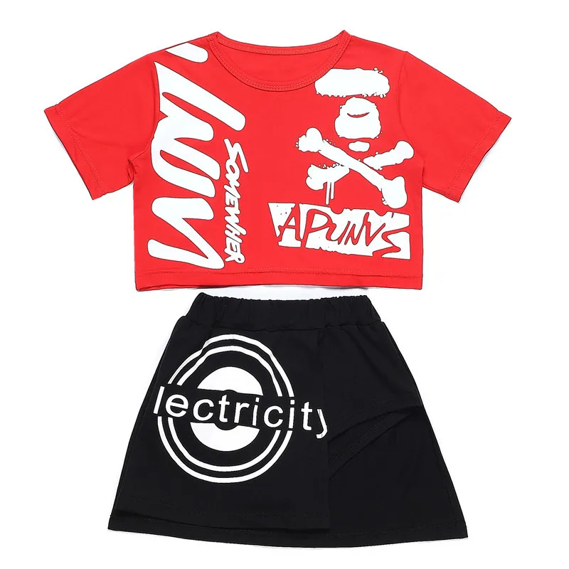 Летняя одежда для девочек комплект из 2 предметов белый черный хлопковый