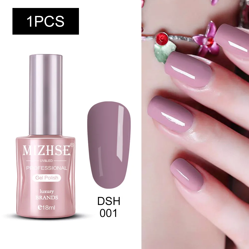 DSH001 MIZHSE Nail Polishes 18ml Vernis Semi Permanant UV Gel Polish Hybrid Nail Art Lacquer For Stamping Soak off Varnish Gel - Color: DSH001