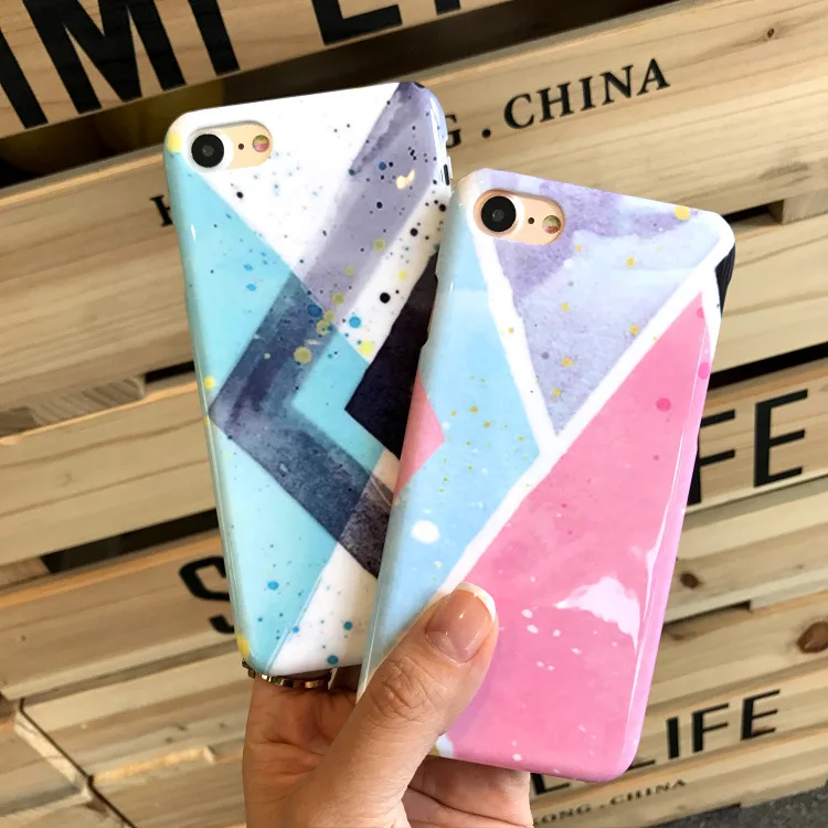 Fashion Marble Phone case For iPhone 7 6 6S Plus geometric lines PC Hard Cover Back Capa Coque Fundas | Мобильные телефоны и