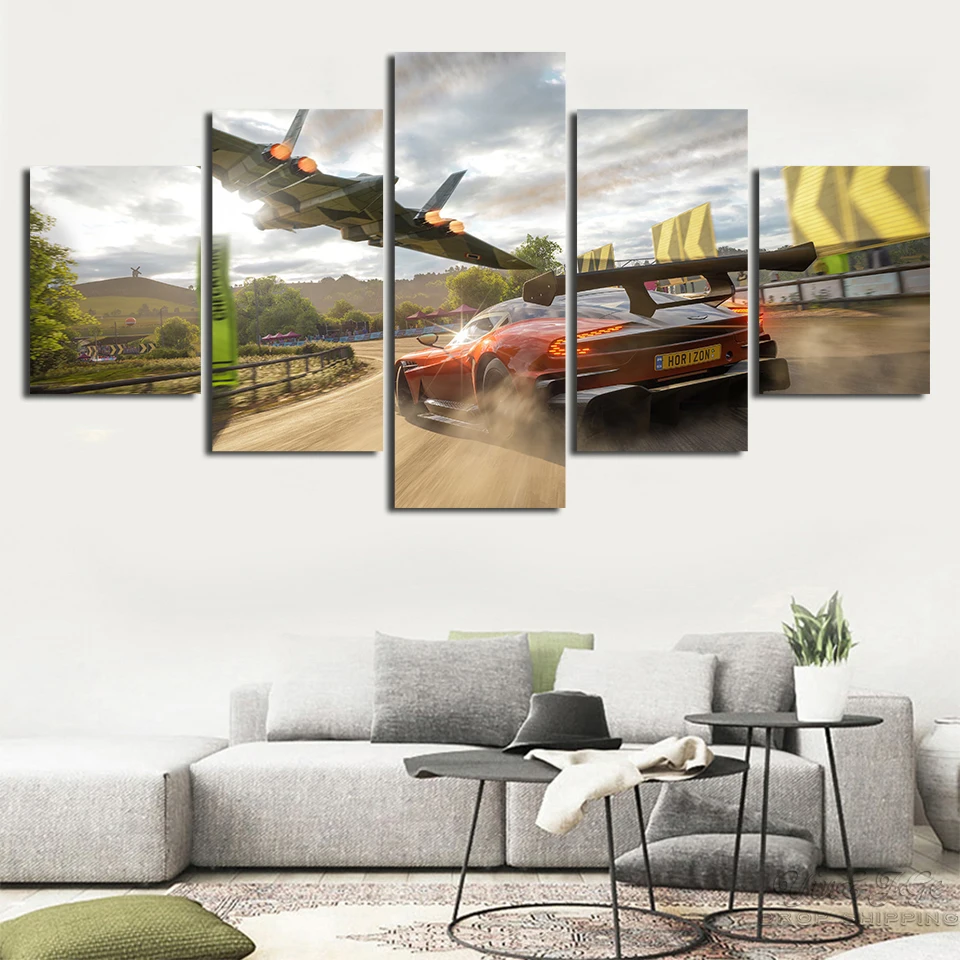 Модульный холст постер 5 панель Forza Horizon 4 гостиная настенные печатные картины