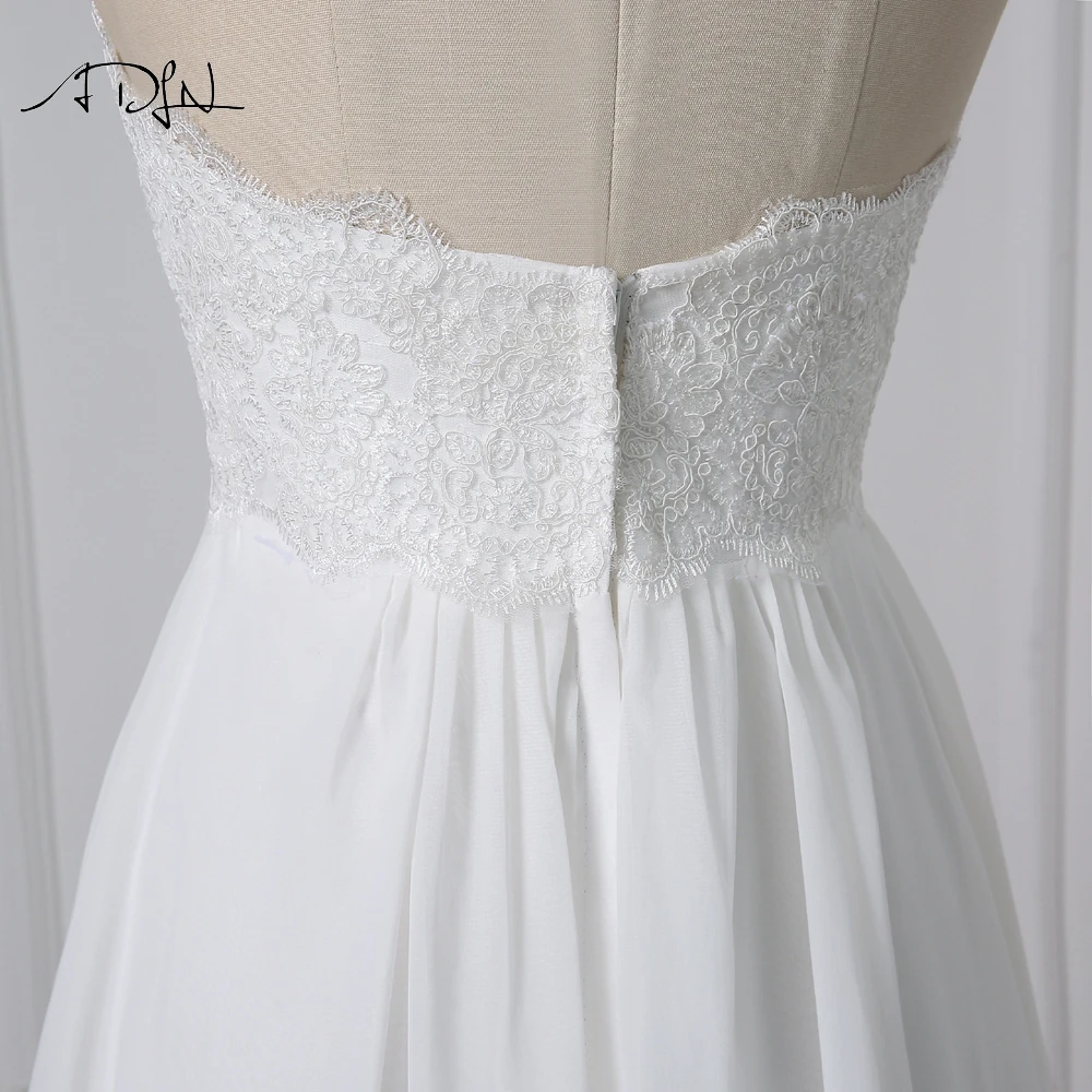 Простое шифоновое свадебное платье ADLN в стиле ампир реальные фотографии Милое