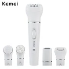 Женский эпилятор Kemei 5 в 1, шерстяное устройство, электробритва бритва, бритье, удаление мозолей, щетка для очищения лица, массажер