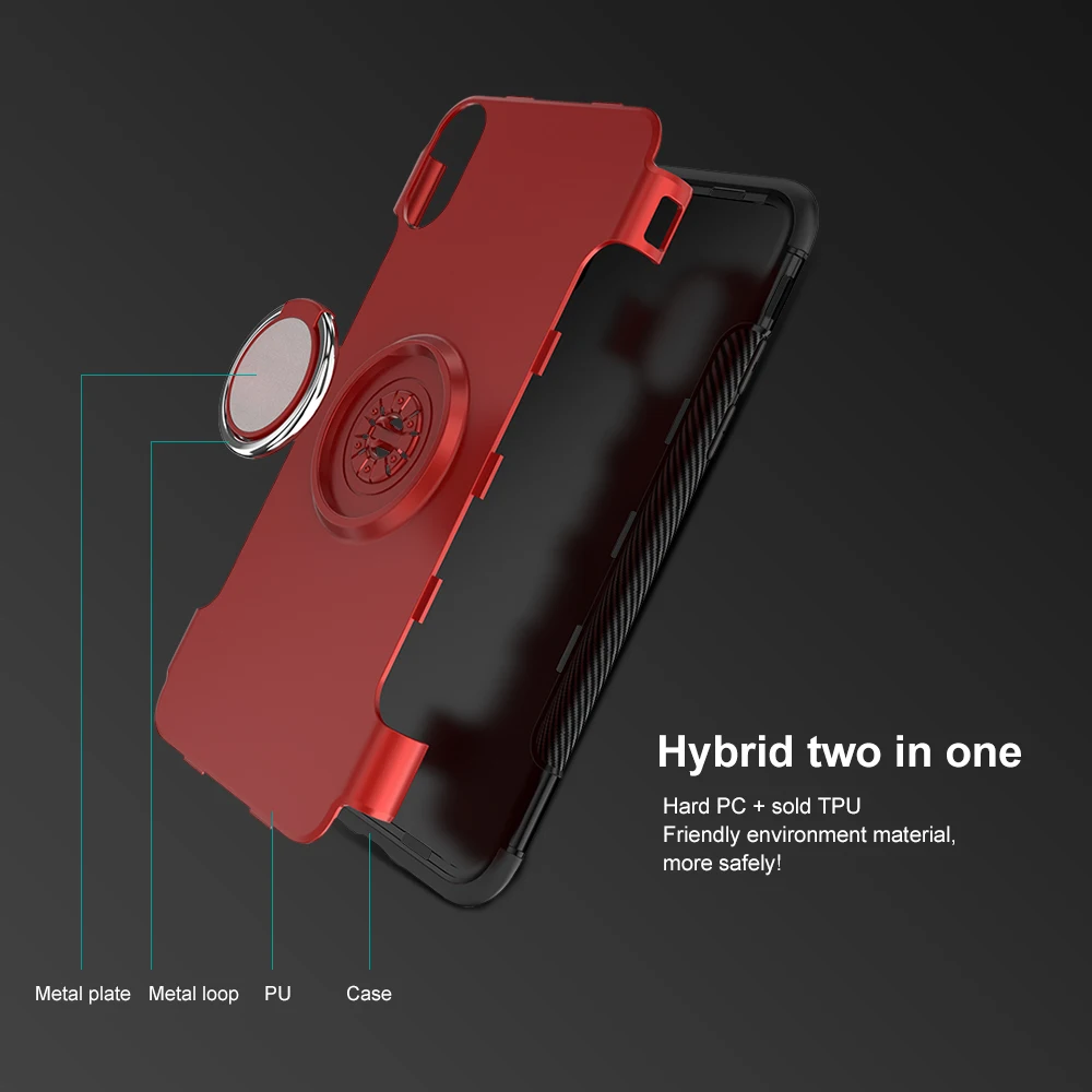 KISSCASE Luxury Magnetic Ring Stand Case for iPhone X XR XS MAS Full Cover For 7 8 6 6S Plus 5 5S SE Phone |