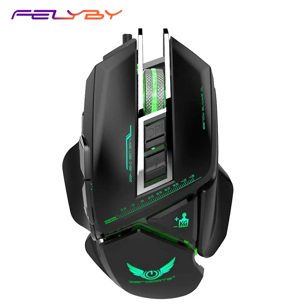 FELYBY профессиональная Проводная игровая мышь USB Дыхание LED 3200 точек/дюйм 11 кнопок