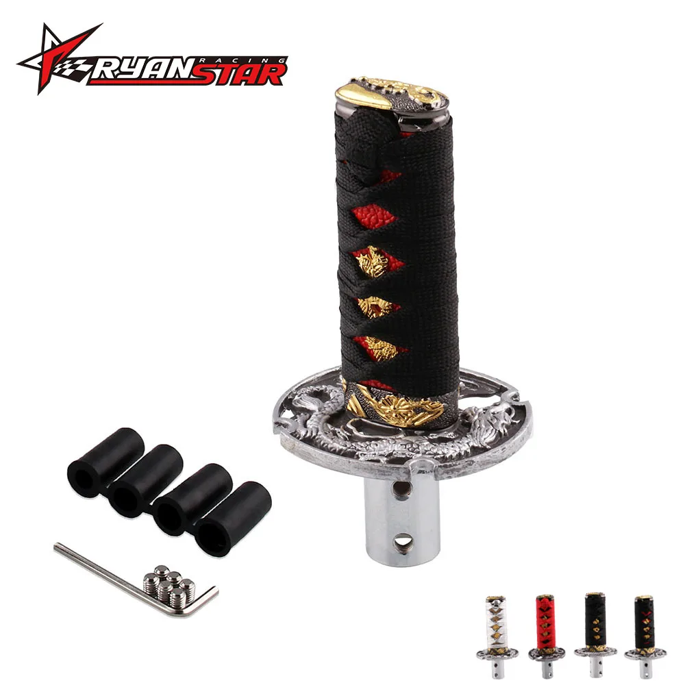 Jdm короткая самурая серебряный дракон меч ручка переключения 152mm205mm Metal Weighted