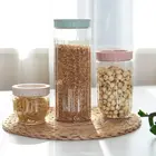Кухонный прозрачный контейнер для хранения пищевых продуктов с крышками, прочный герметичный горшок, пластиковая банка для сухого молока