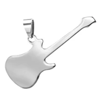 8pcs women jewelry charms guitar mirror double faces polished diy pendant stainless steel pendants for women wholesale price