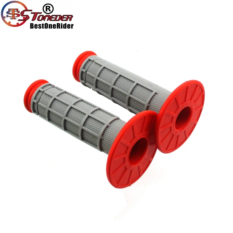 Серые красные ручки для CRF50 XR50 SSR YCF IMR Atomik Thumpstar RMZ450 DR DRZ Kawasaki KX125 KX250 KX250F KX450F KLR|Ручки