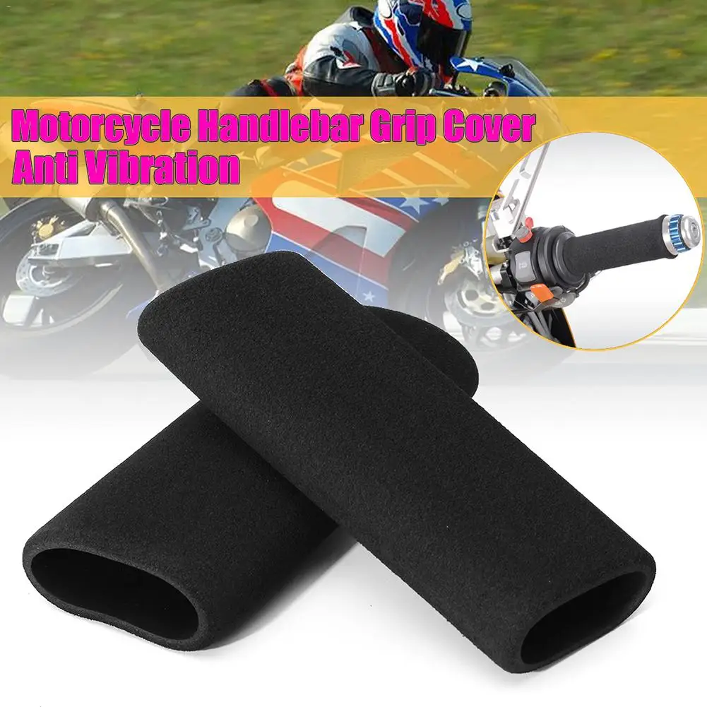 

2PCS Motorbike Handlebar Dull Polish Grip Cover Motorcycle Slip-on Foam Anti Vibration Comfort Hand Grip Cover