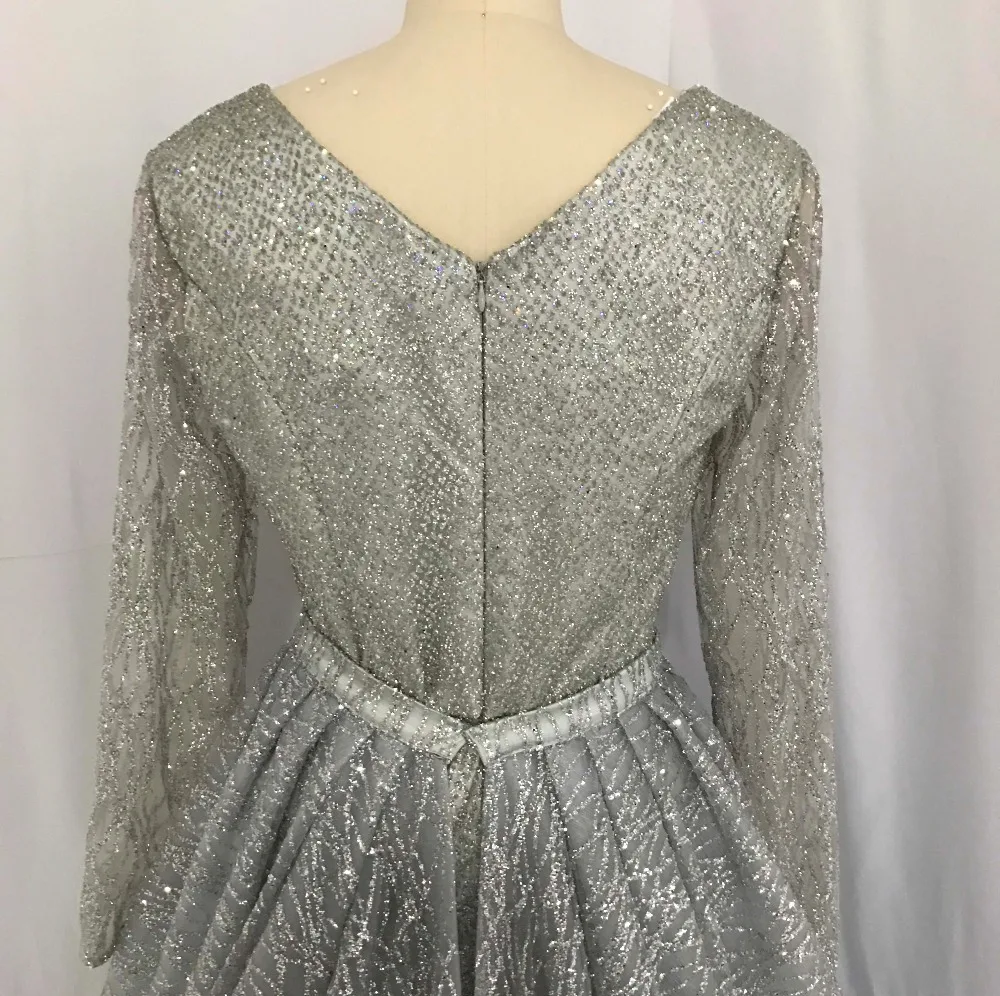 Дизайнерские блестящие Серебристые Выпускные платья русалки с v образным