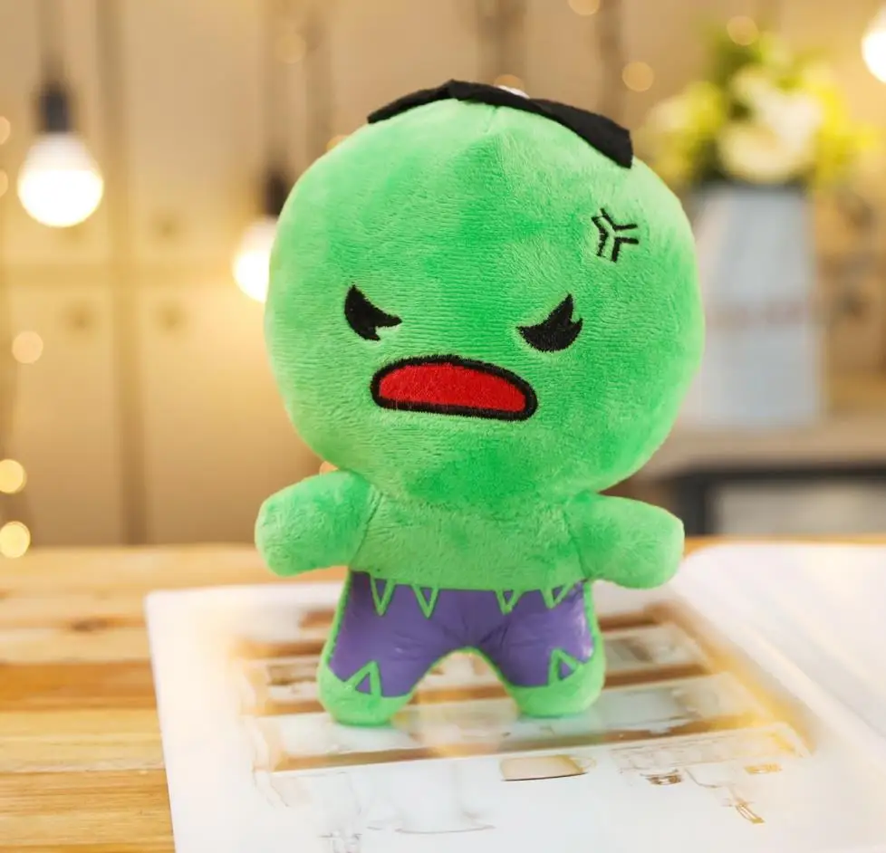 hulk 1 шт. 20 см Marvel Мстители 4 супер герой Мягкие плюшевые игрушки куклы Капитан Америка, Железный человек паук Тор плюшевые мягкие игрушки - Цвет: hulk