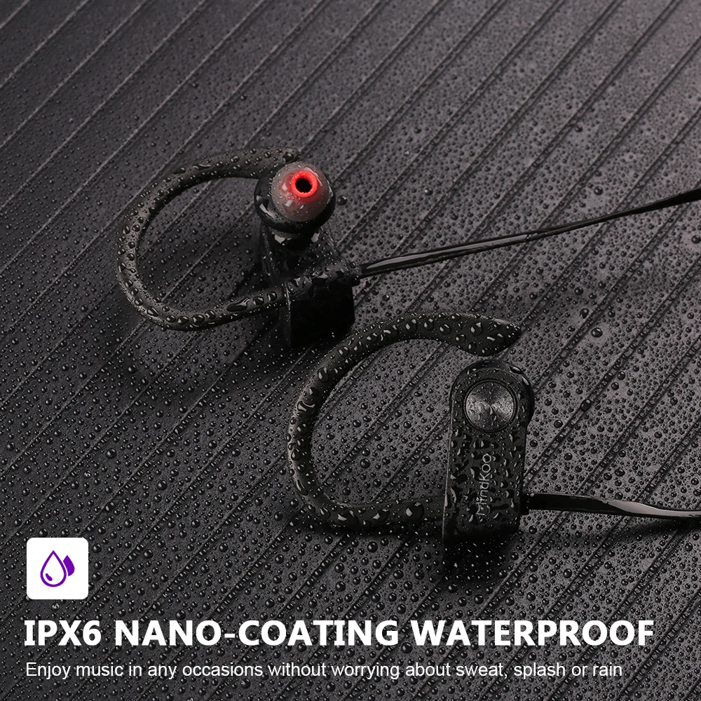 Mindkoo Bluetooth наушники стерео телефон Спорта Гарнитуры Ушные крючки Беспроводной